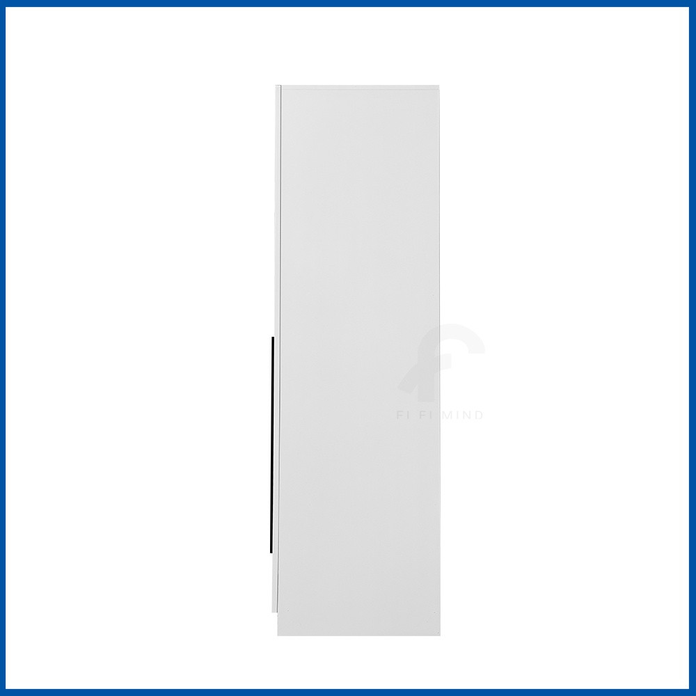 Scandinavian 2 Door White Wooden Wardrobe with Hanging Rod - Image 3