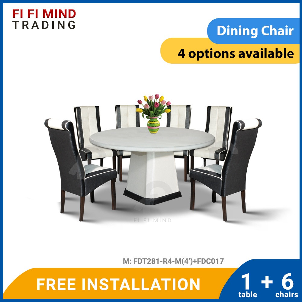 Merrinda Round Marble Dining Set - Image 2
