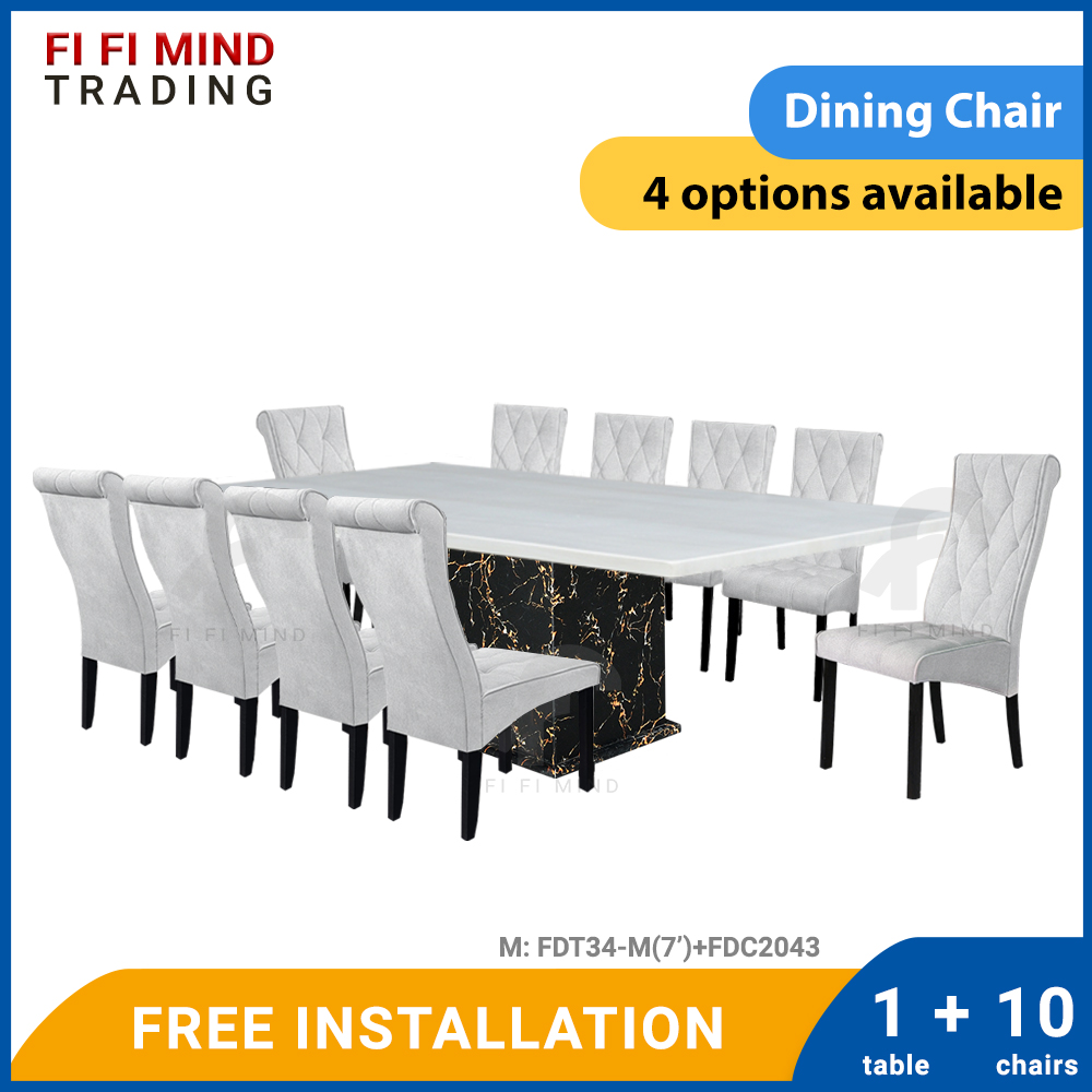 Trovienne 10 Seater Marble Dining Table Set