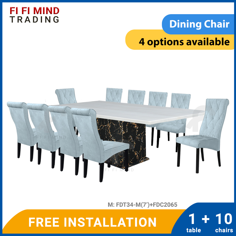 Trovienne 10 Seater Marble Dining Table Set - Image 2