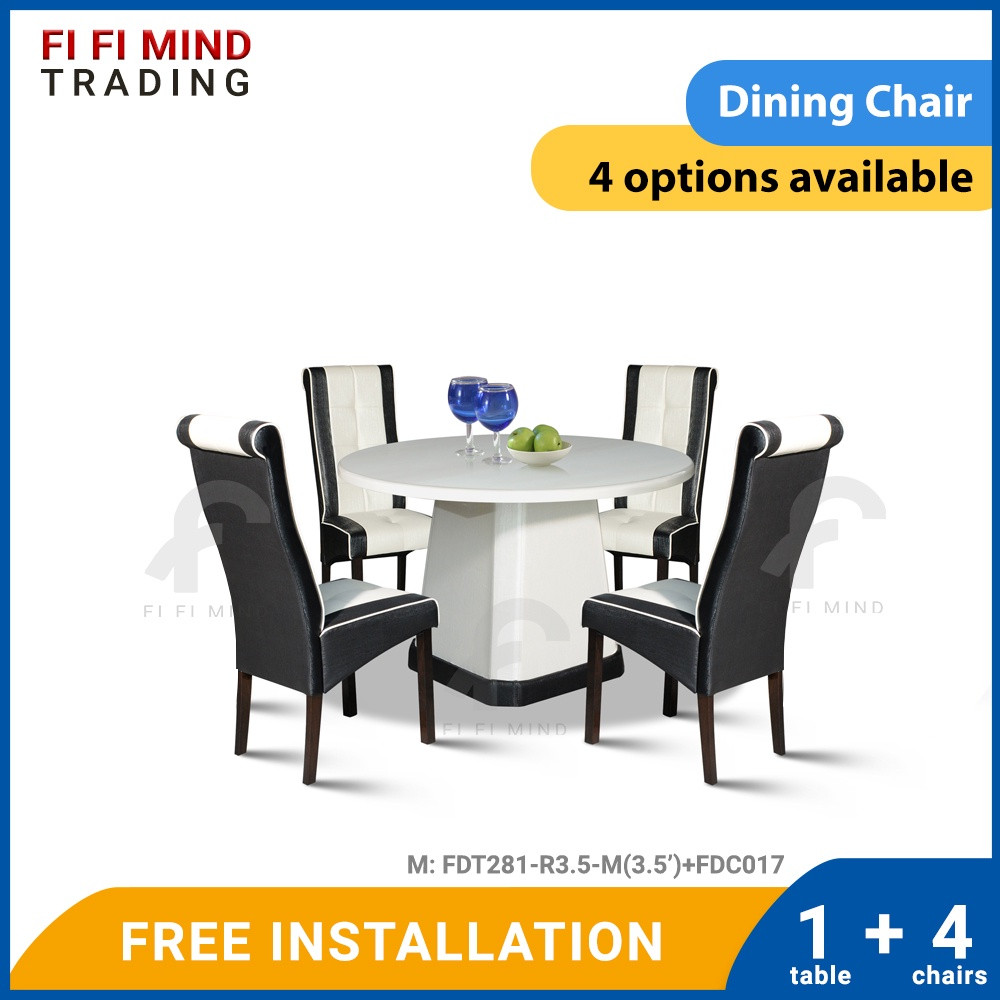 Merrinda Round Marble Dining Set