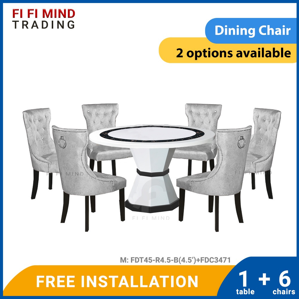 Carina Round Full Marble Dining Set - Image 2