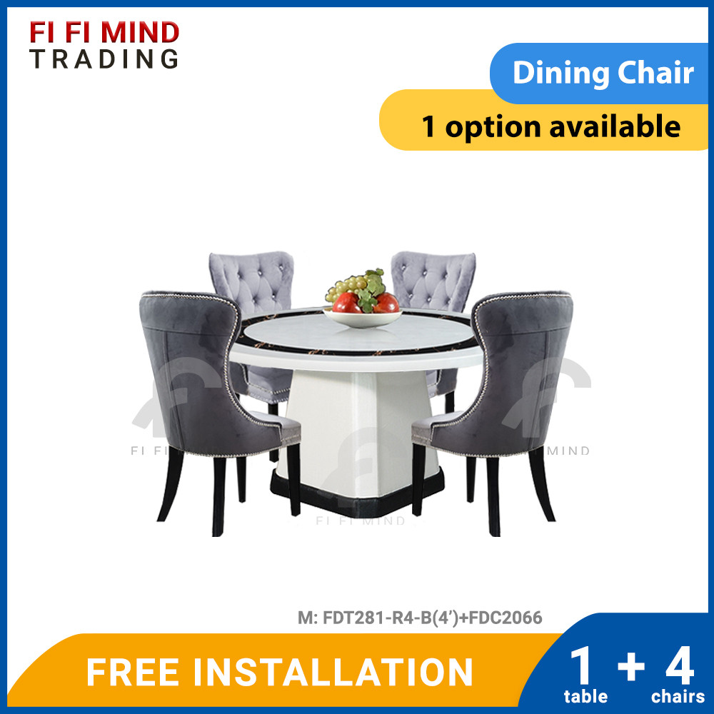 Yerene Round Marble Dining Set