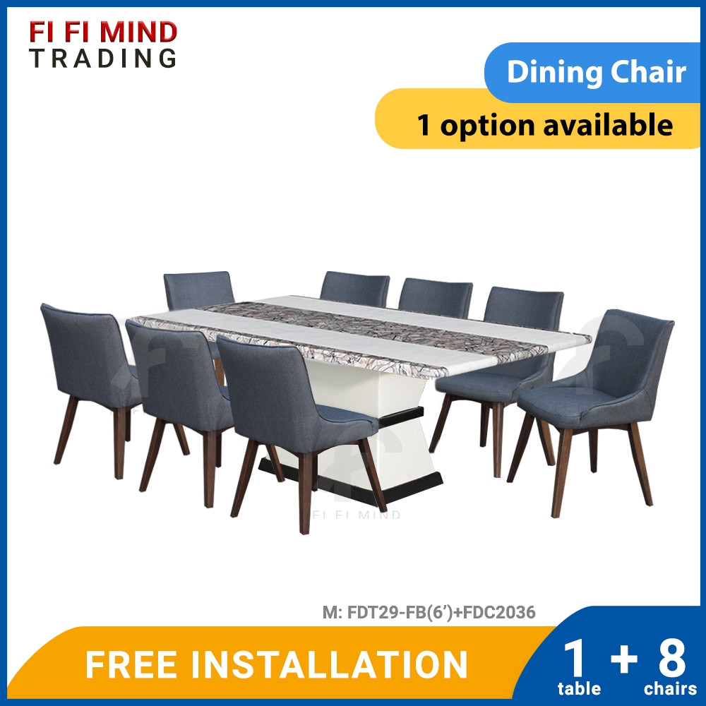 Laros Marble Dining Set/ Marble Dining Table/ Meja Makan 6 Kerusi/ Meja Makan Marble/ Meja Makan Set/ Meja Batu - Image 2