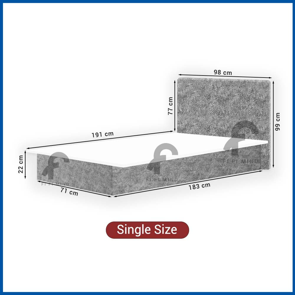 Yori Velvet Fabric Headboard Divan Bedframe - Image 6