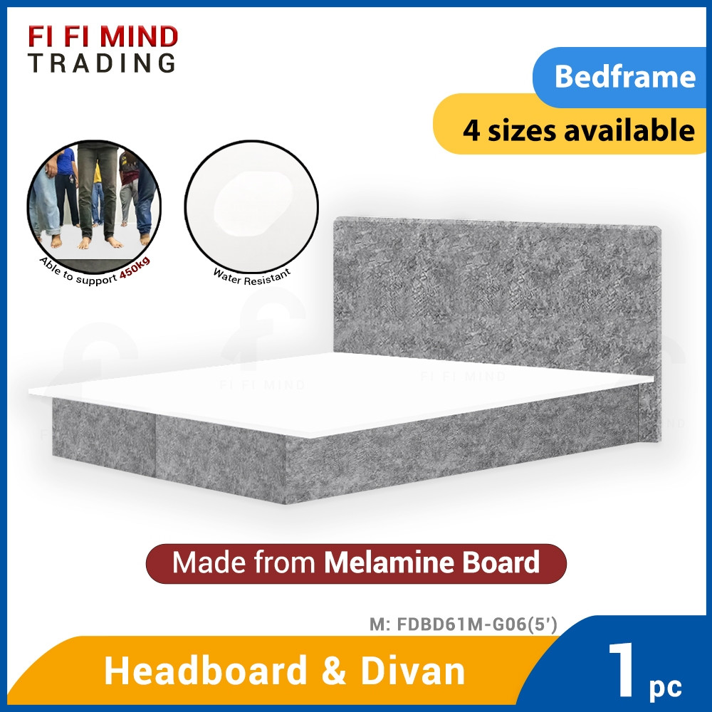 Yori Velvet Fabric Headboard Divan Bedframe