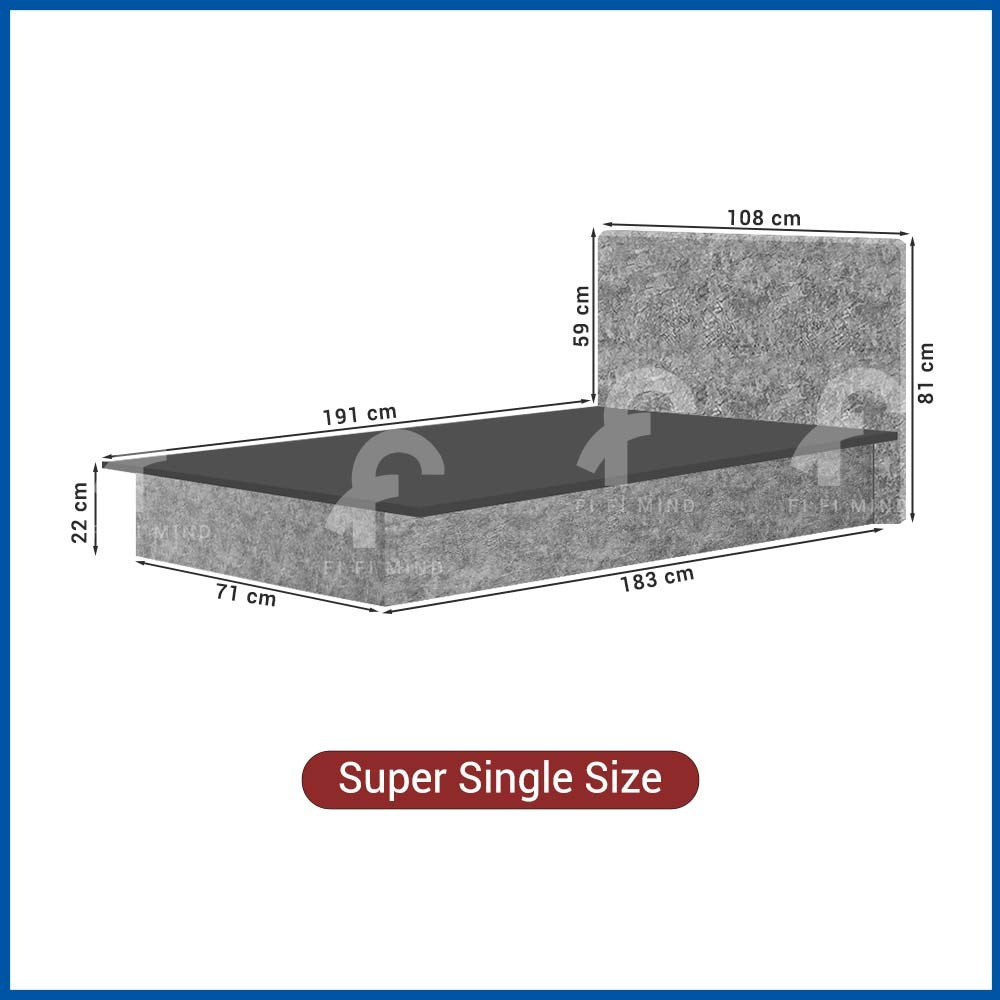 Yori Velvet Fabric Headboard Divan Bedframe - Image 7