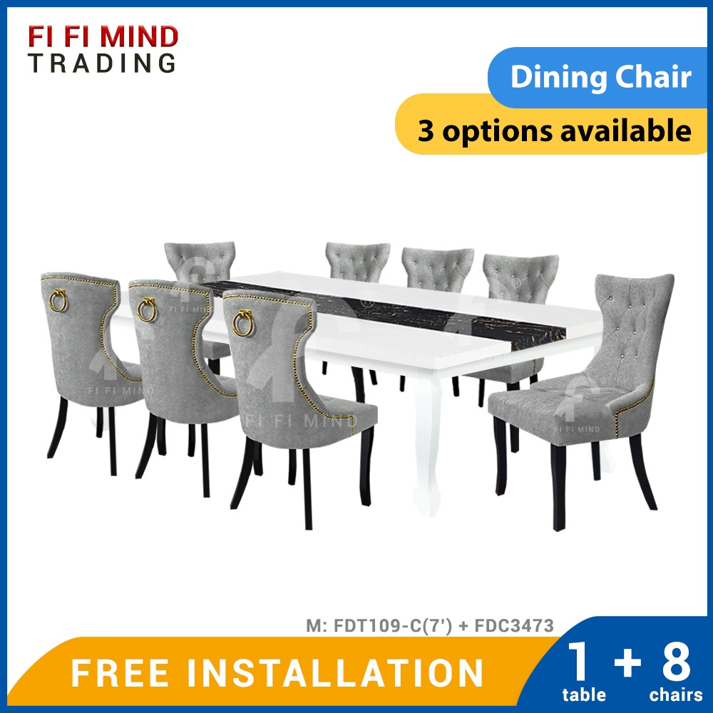 Tambore Solid Wood Leg Marble Dining Set - Image 2