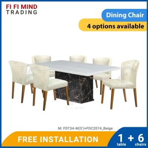 Zayne Marble Dining Table Set