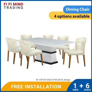 Mariel Marble Dining Table Set