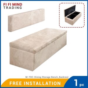 2 Seater Dining Storage Bench with Wall-Mounted Backrest