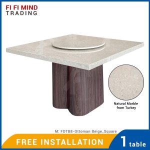 Square Natural Marble Dining Table from Turkey